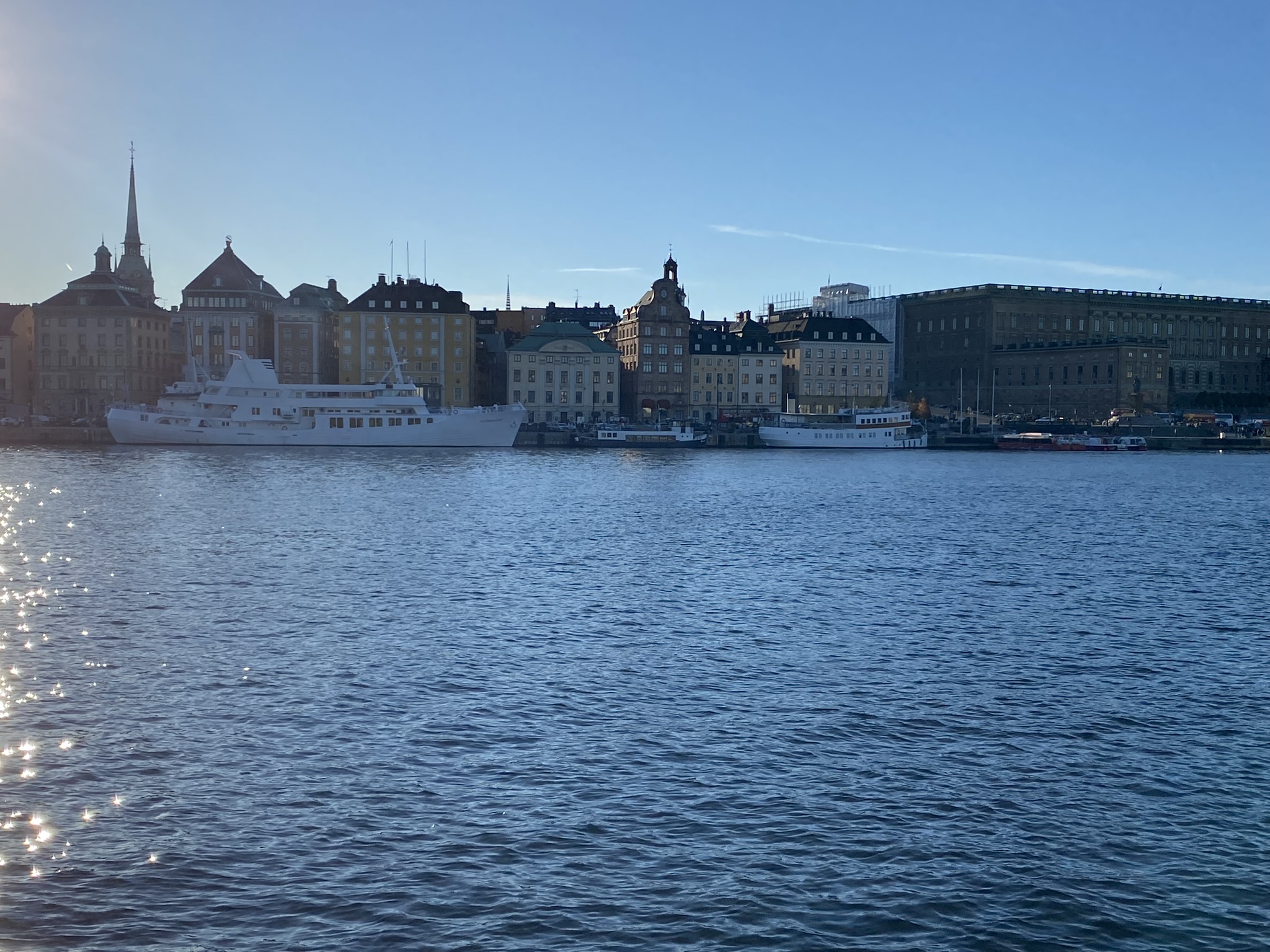 Stockholm in October view of Gamla Stan after dusk