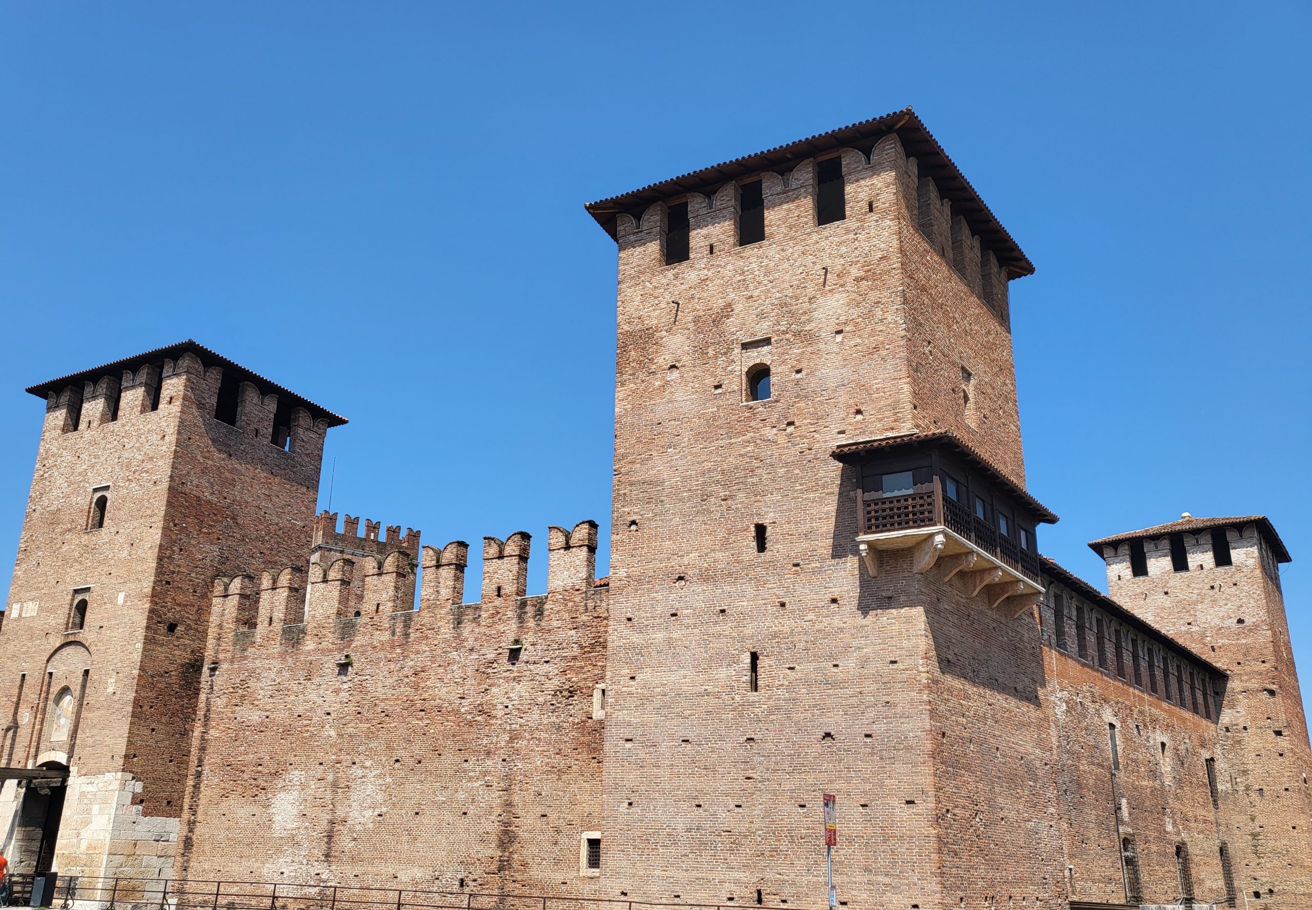 Medieval Fortress blocking bridge in Verona this is the Castel San Pietro in the Verona 2 day romantic itinerary