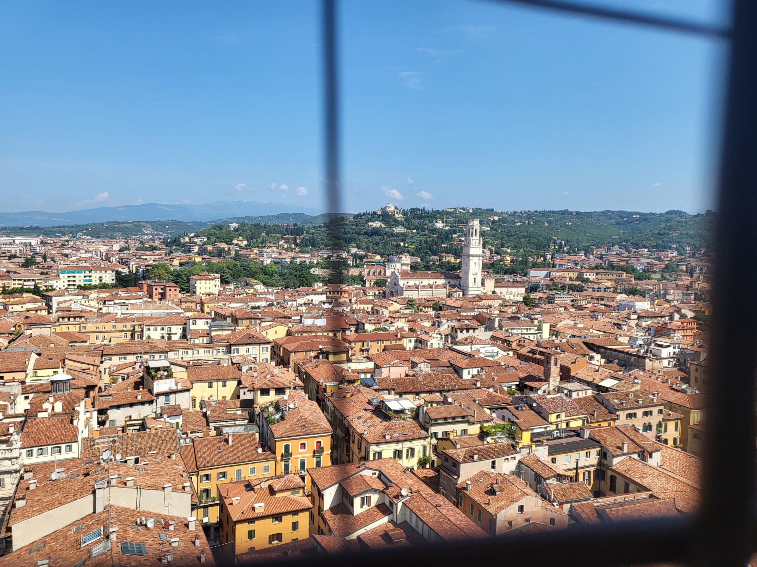 View of the city of Verona from the top of Torre dei Lamberti