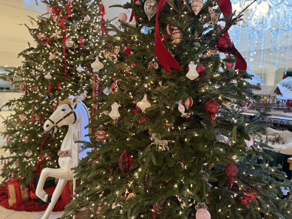 Beautifully decorated Christmas trees seen on Christmas date ideas in Charleston, SC