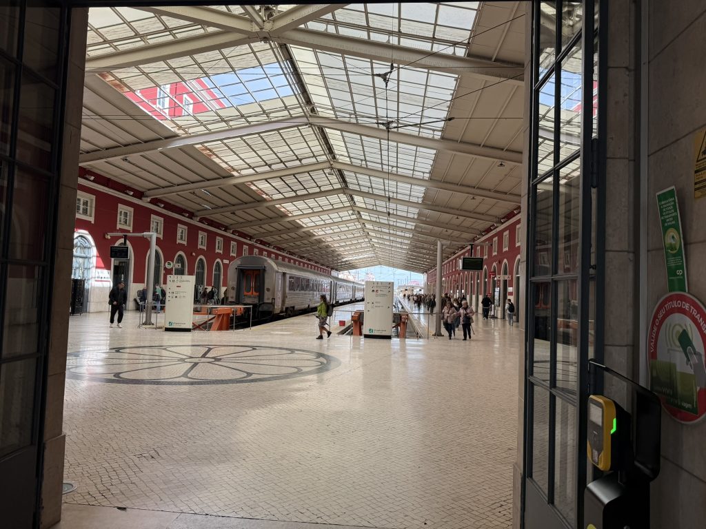 The Santa Apolonia train station below the Editory Riverside Hotel in Lisbon, Portugal