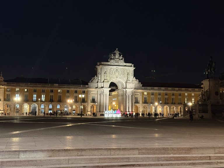 View of Lisbon's old Parliament building in the evening in the best time to visit Lisbon