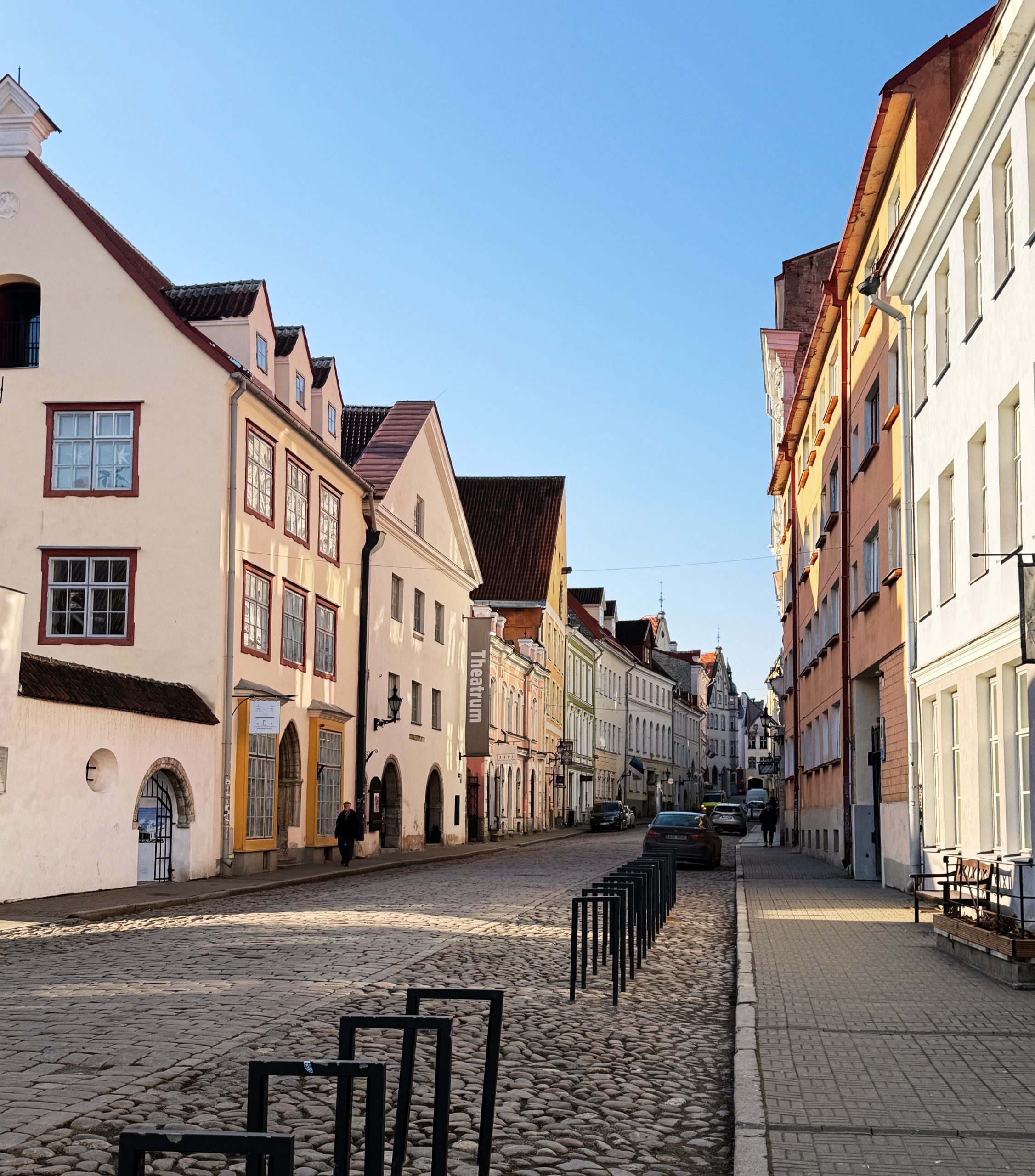 View down a street in Old Town in Tallinn, Estonia in 2 days in Tallinn Itinerary