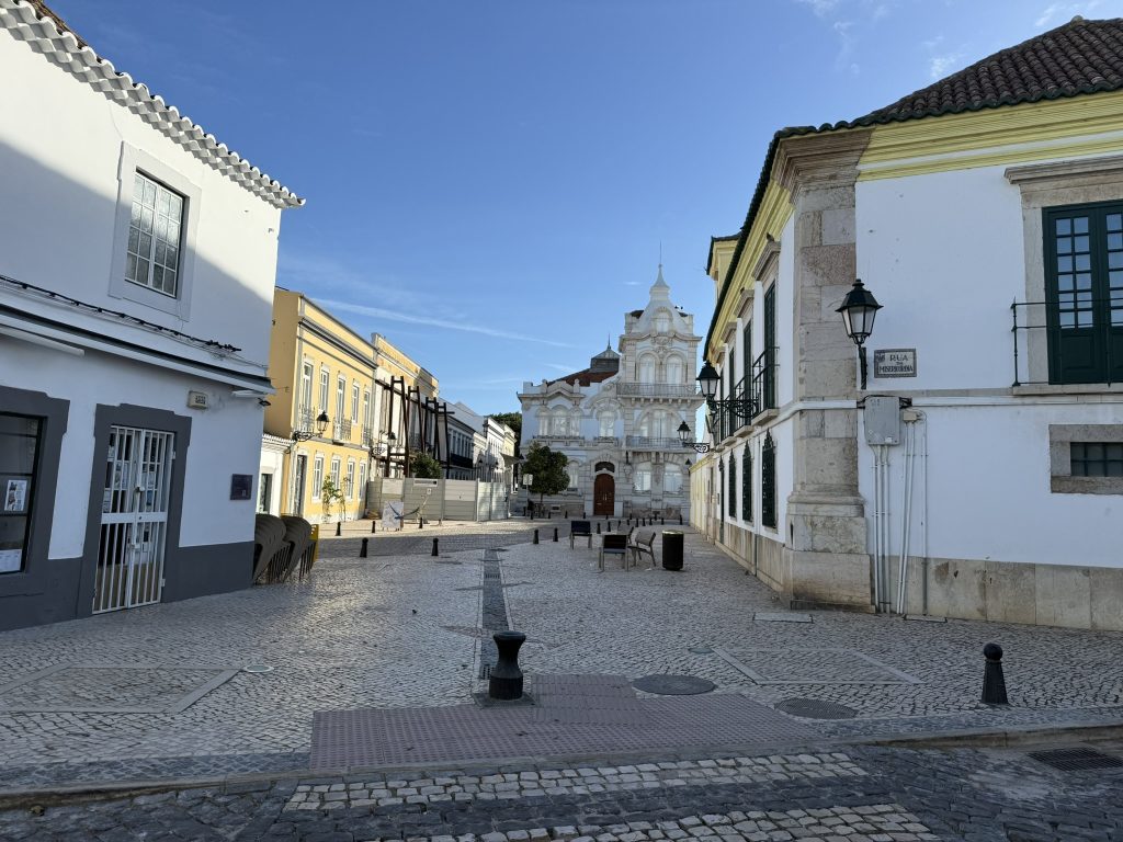 Town square in a small town in the Algarve region of Portugal as seen in the best Algarve resorts