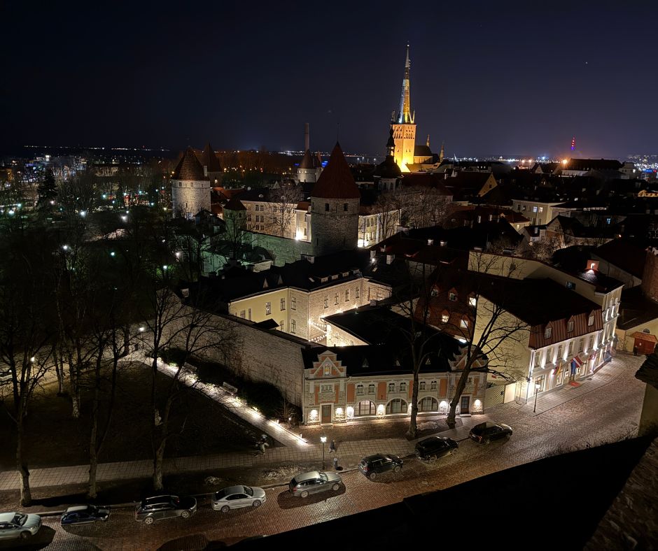 In gathering travel tips I saw Tallinn, Estonia at night. This is a view of the Old Town