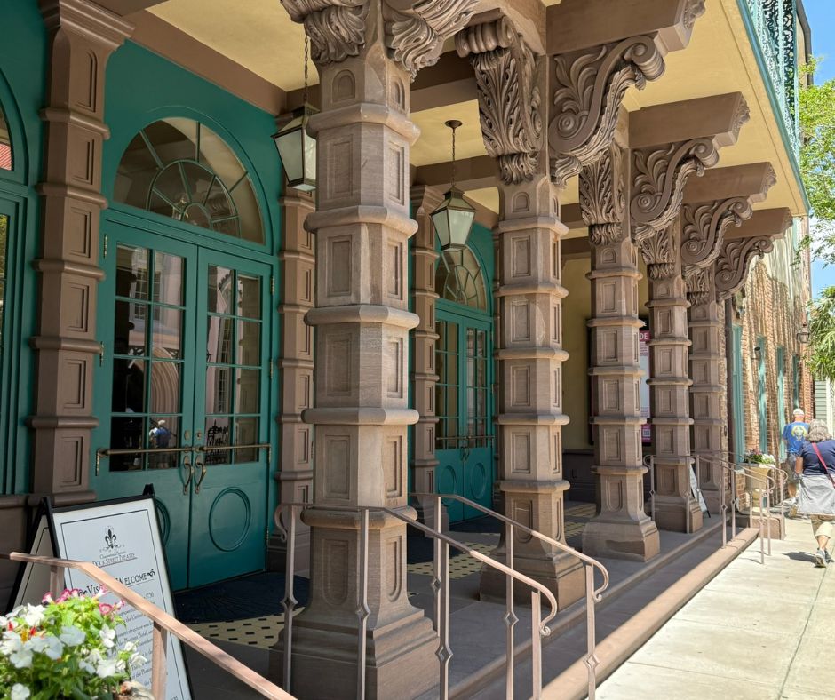 View of Dock Street Theater from the outside in historic Charleston, South Carolina