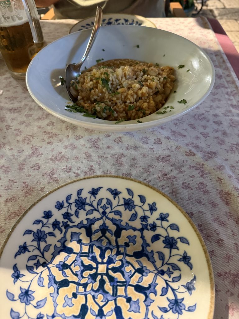 rawn risotto and a cold Pan beer at La Mia Storia, a romantic dinner in Split