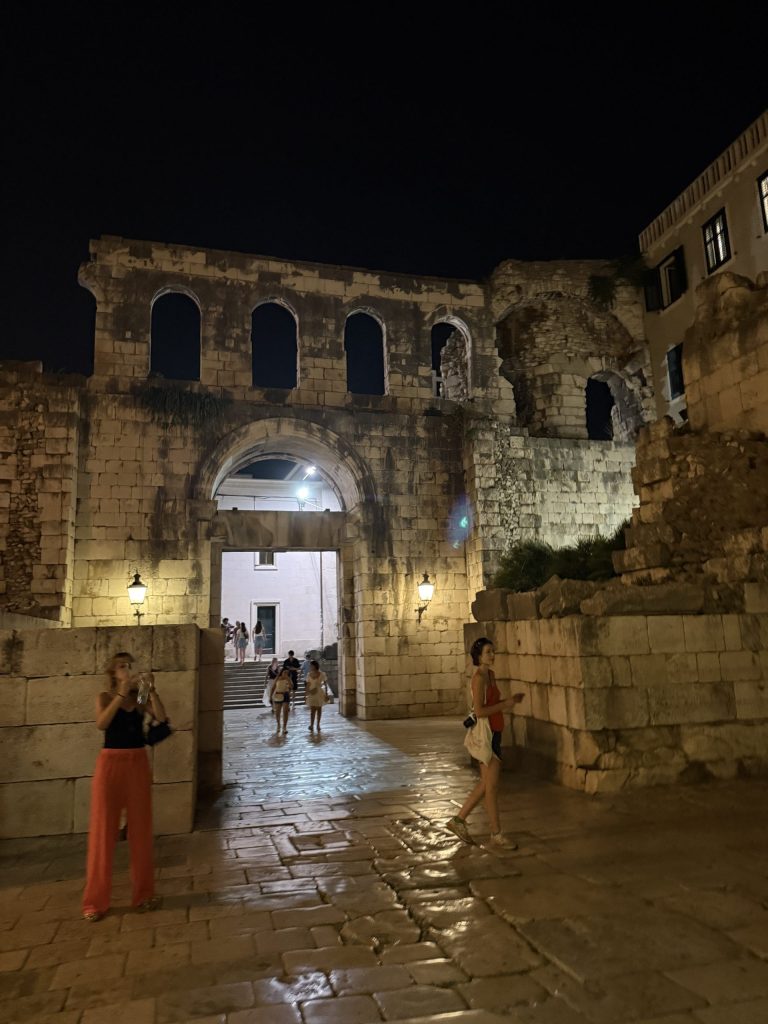 Diocletian's Palace lit up at night, Split itinerary