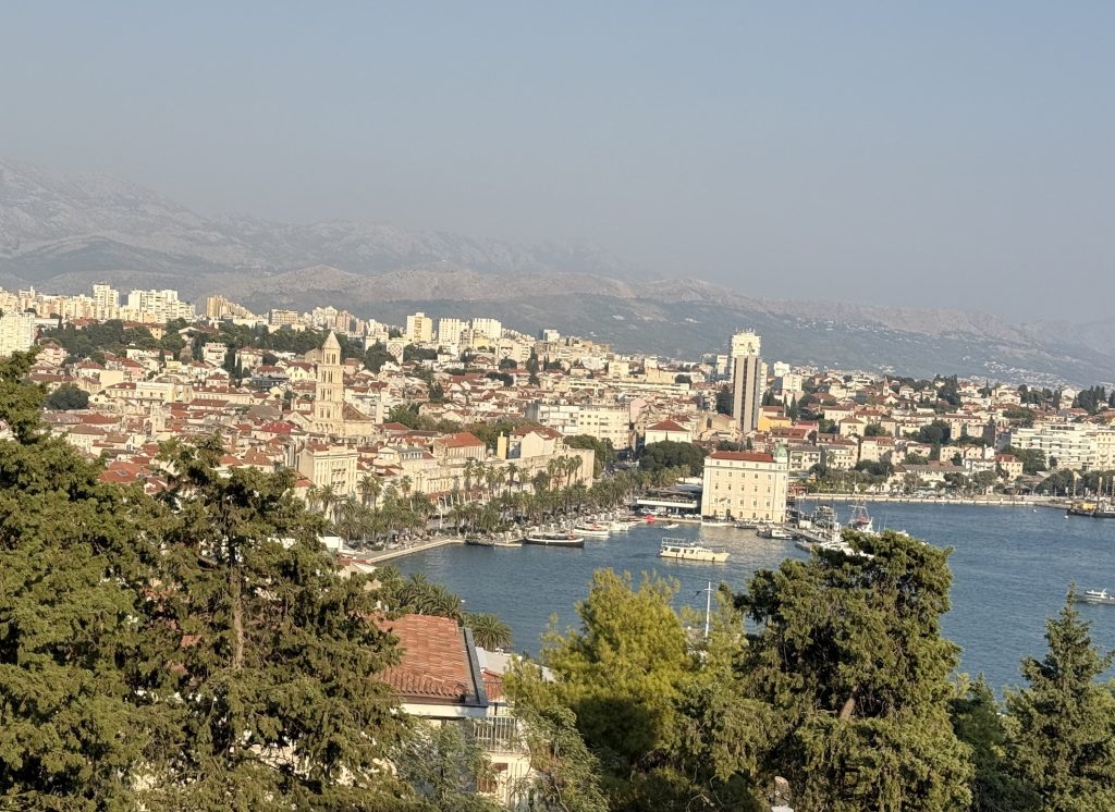 View over Split Old Town and harbor from Marjan Hill, is Split worth visiting