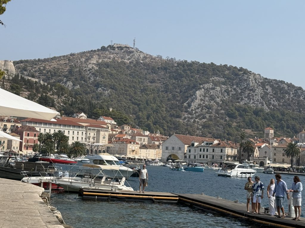 Blue Cave tour from Hvar getting on boat in Hvar Town harbor, Croatia