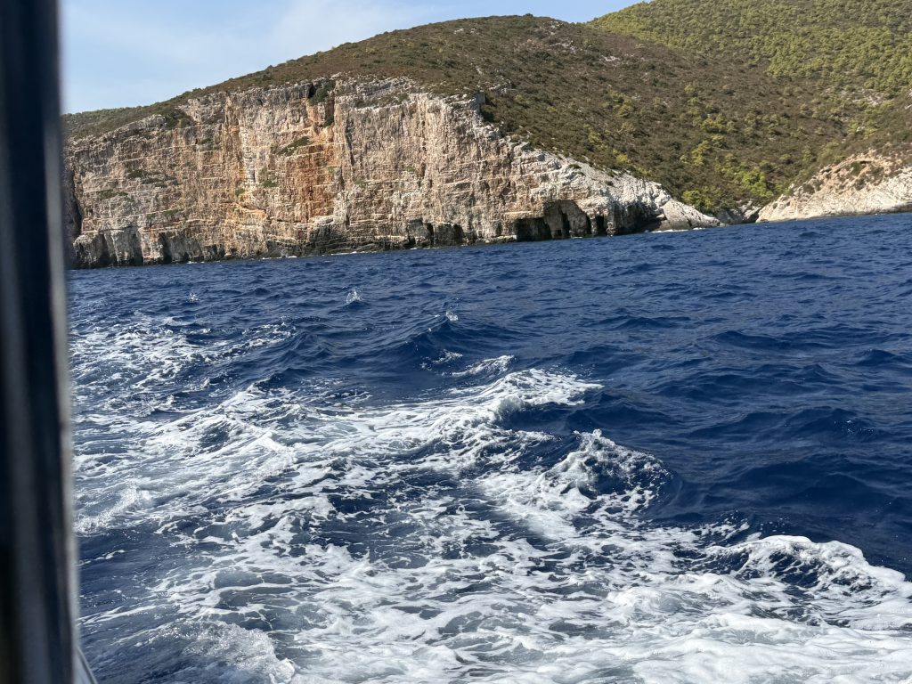 Blue Cave tour from Hvar leaving the Green Cave near Vis, Croatia